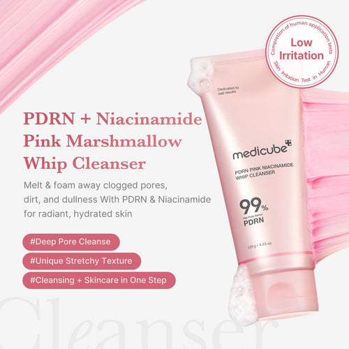 Medicube Facial Cleanser PDRN Marshmallow Whip Cleanser | Deep Cleansing Foam Fo