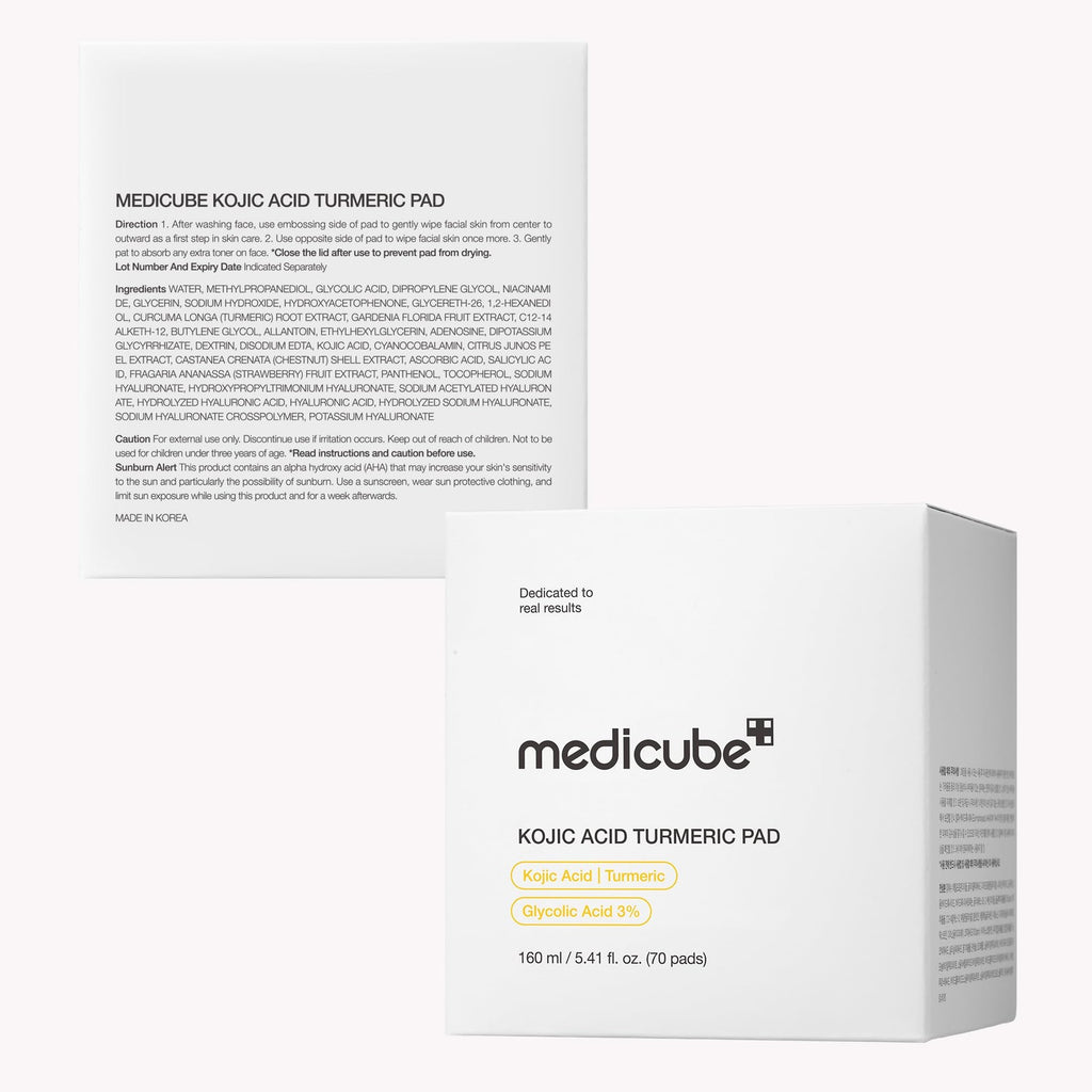 Medicube Kojic Acid Turmeric Clarifying Toner Pads for Troubled Skin