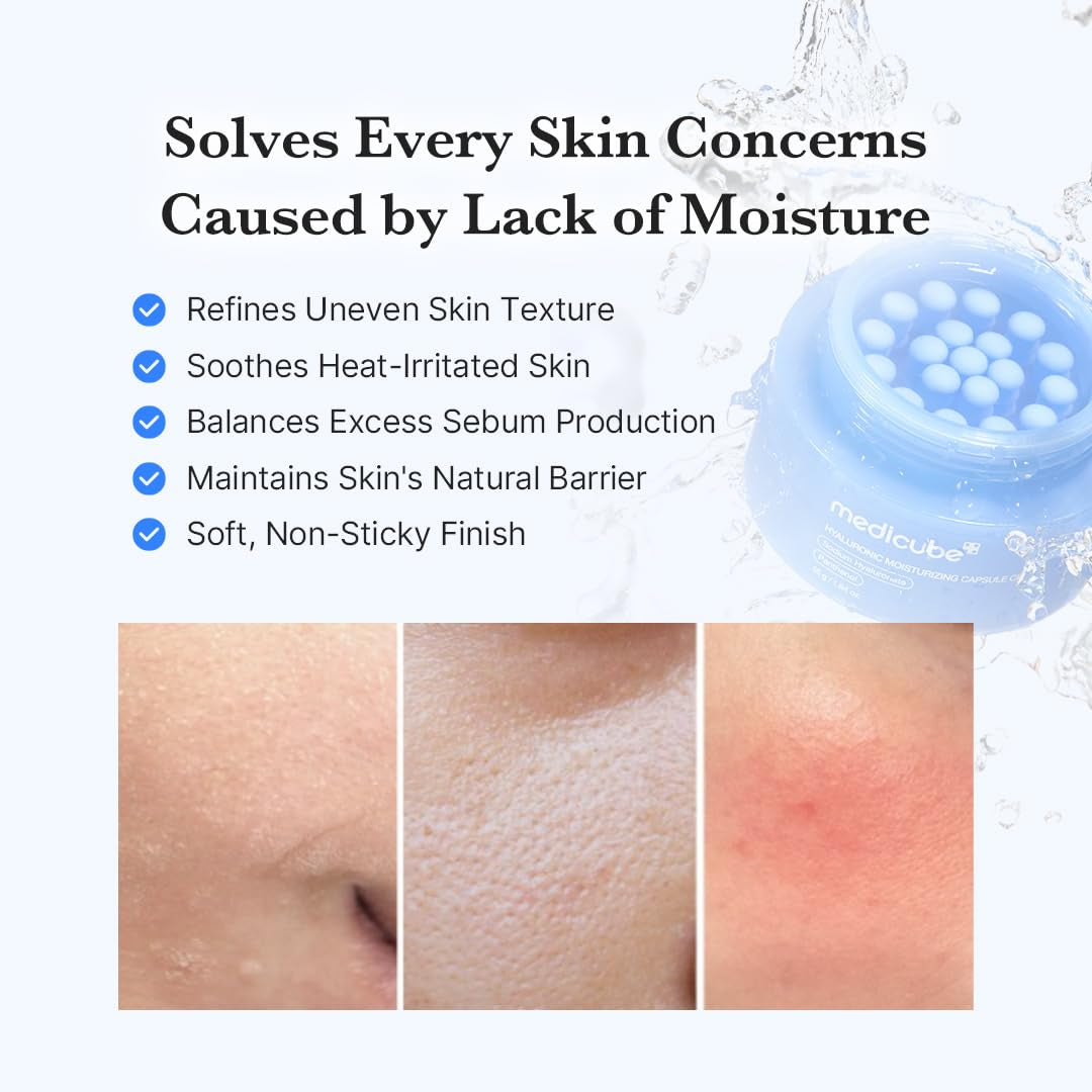 Capsule Cream with Hyaluronic Acid | 120H Lasting Hydration, Barrier Care, Calming Daily Facial Moisturizer for All Skin Types | Panthenol & Ceramides | Korean Skincare, 1.94 Oz