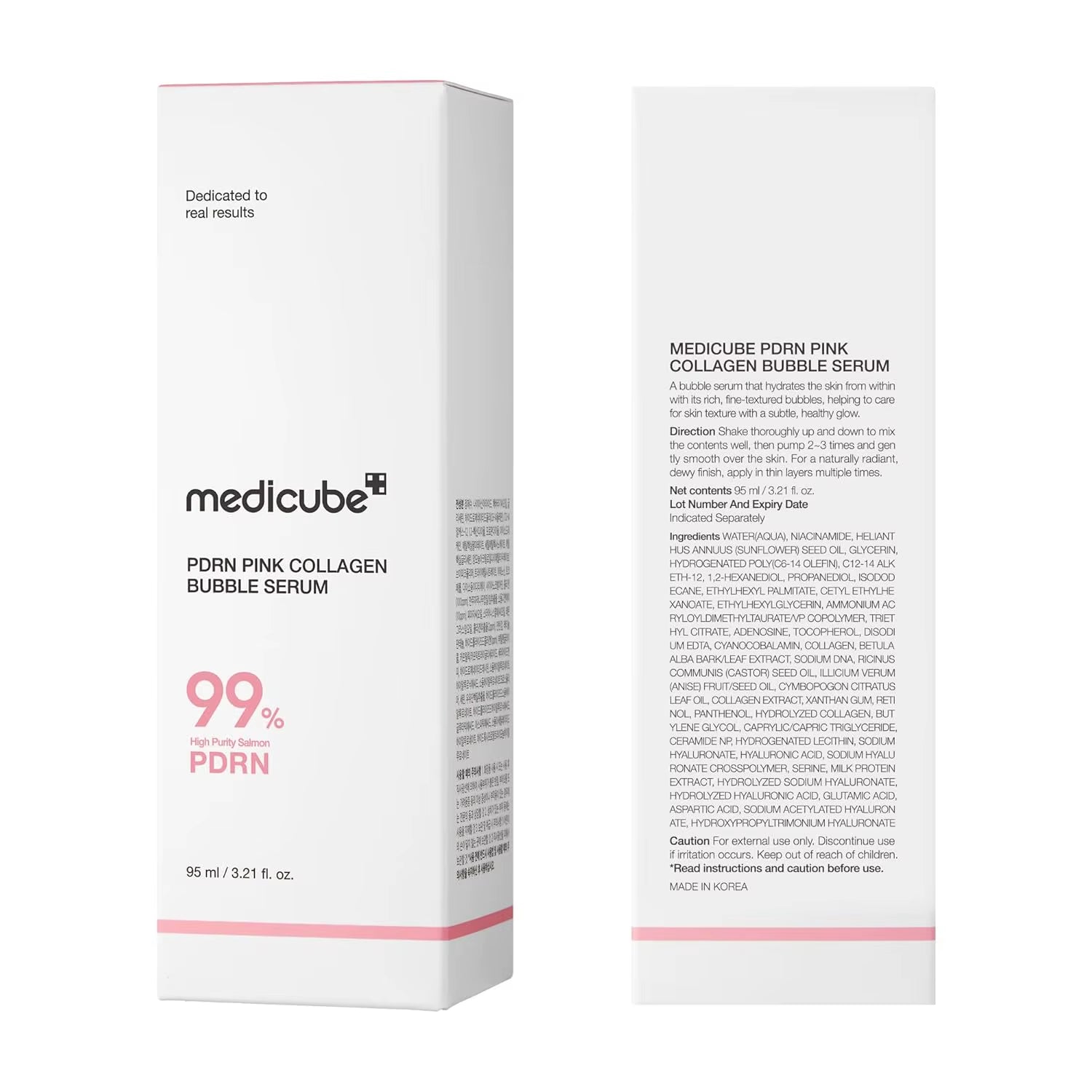 Medicube PDRN Pink Collagen Bubble Serum | Bubble-To-Glow Firming Serum with 99% Purity PDRN & Low-Molecular Collagen |