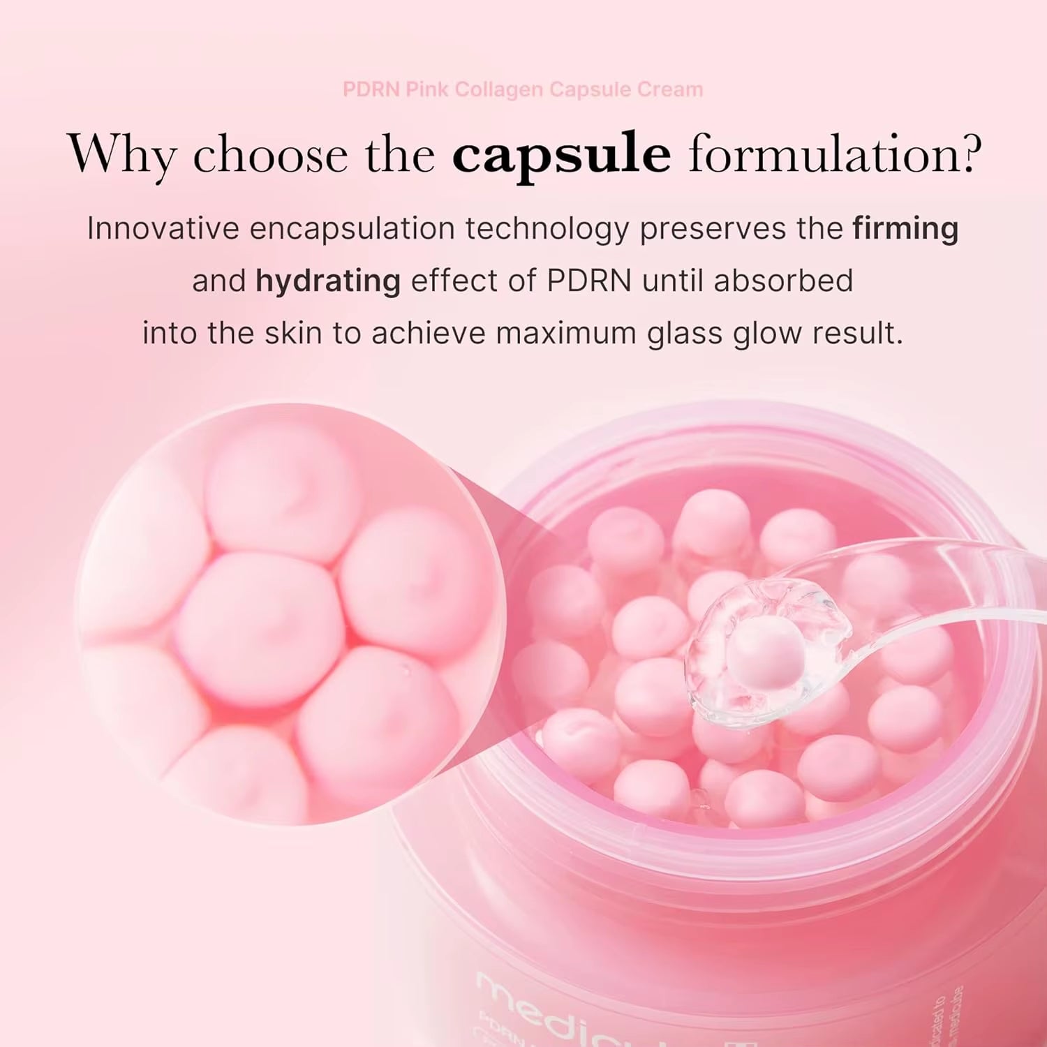 Medicube Pink Collagen Capsule Cream Face Lightweight Moisturizing Cream for Uneven Skin Tone Glow Hydration Korean Skin Care
